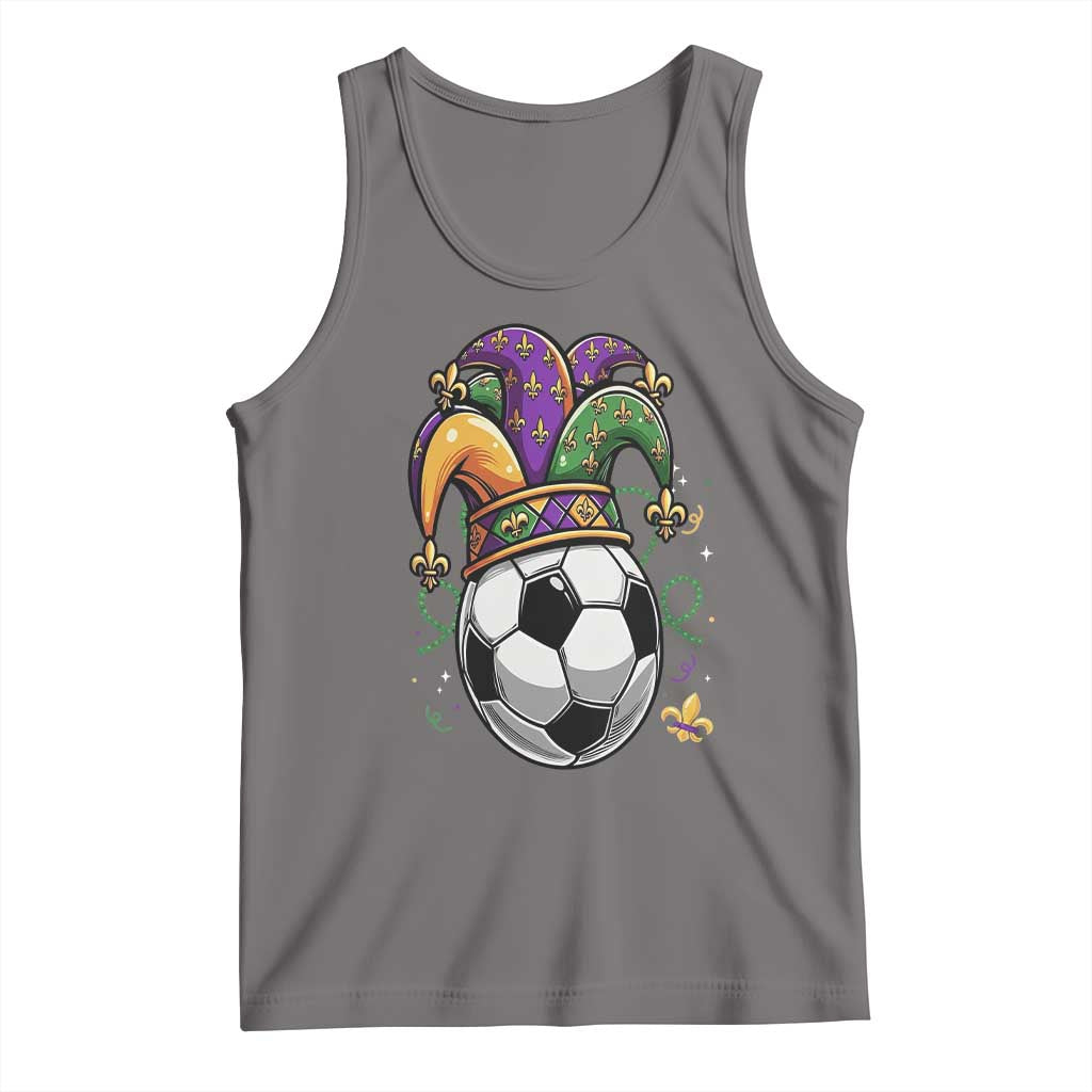 Mardi Gras Soccer Ball Tank Top Funny Louisiana Carnival Sports Gift TS12 Deep Heather Print Your Wear