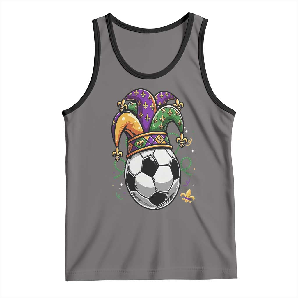 Mardi Gras Soccer Ball Tank Top Funny Louisiana Carnival Sports Gift TS12 Deep Heather Black Print Your Wear