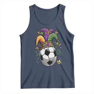 Mardi Gras Soccer Ball Tank Top Funny Louisiana Carnival Sports Gift TS12 Navy Print Your Wear