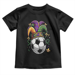 Mardi Gras Soccer Ball Toddler T Shirt Funny Louisiana Carnival Sports Gift TS12 Black Print Your Wear