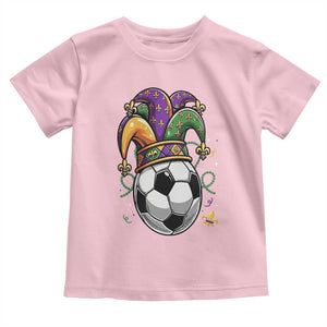 Mardi Gras Soccer Ball Toddler T Shirt Funny Louisiana Carnival Sports Gift TS12 Light Pink Print Your Wear