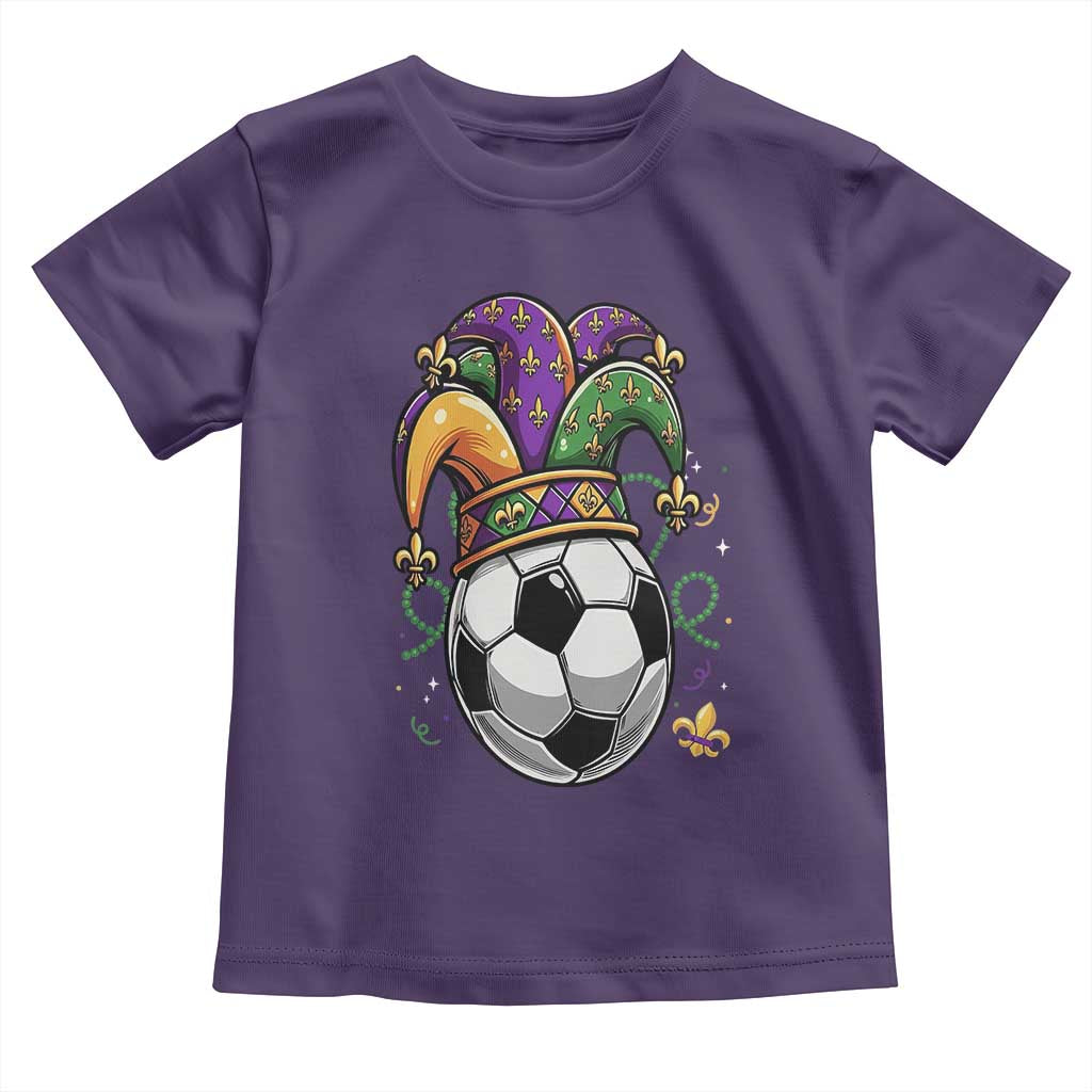 Mardi Gras Soccer Ball Toddler T Shirt Funny Louisiana Carnival Sports Gift TS12 Purple Print Your Wear
