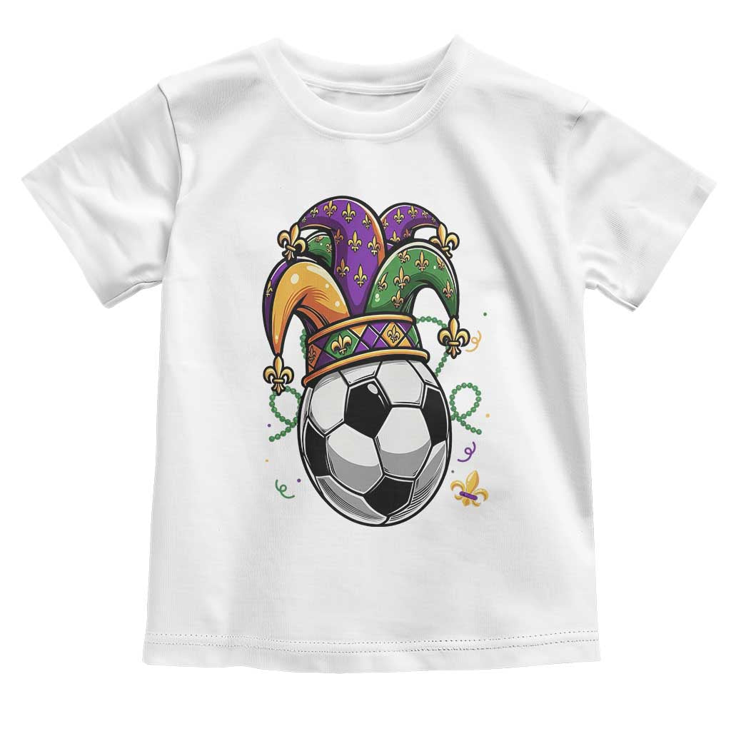 Mardi Gras Soccer Ball Toddler T Shirt Funny Louisiana Carnival Sports Gift TS12 White Print Your Wear