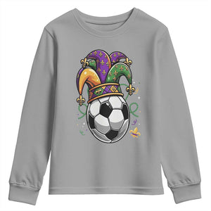 Mardi Gras Soccer Ball Youth Sweatshirt Funny Louisiana Carnival Sports Gift TS12 Sport Gray Print Your Wear