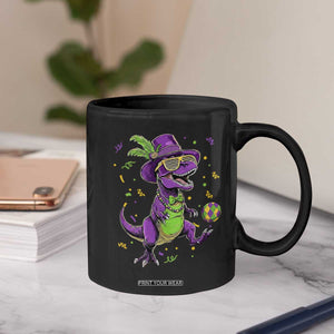 Funny Mardi Gras Dinosaur Playing Soccer Coffee Mug TS12 Print Your Wear