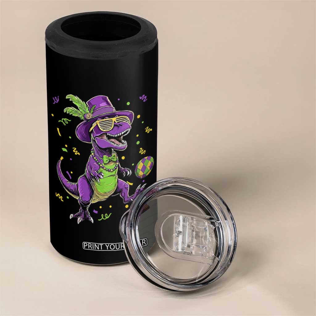 Funny Mardi Gras Dinosaur Playing Soccer 4 in 1 Can Cooler Tumbler TS12 Print Your Wear