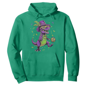 Funny Mardi Gras Dinosaur Playing Soccer Hoodie TS12 Irish Green Print Your Wear