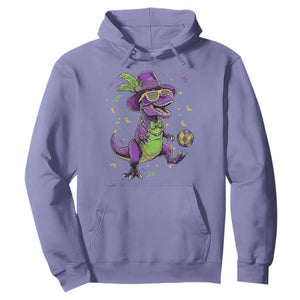 Funny Mardi Gras Dinosaur Playing Soccer Hoodie TS12 Violet Print Your Wear