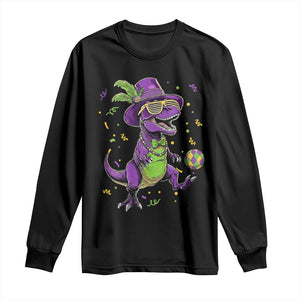 Funny Mardi Gras Dinosaur Playing Soccer Long Sleeve Shirt TS12 Black Print Your Wear