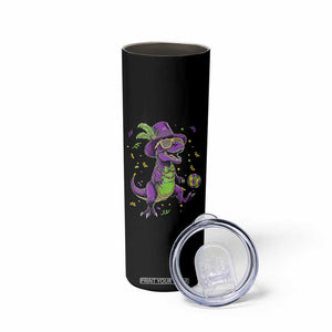 Funny Mardi Gras Dinosaur Playing Soccer Skinny Tumbler TS12 Print Your Wear