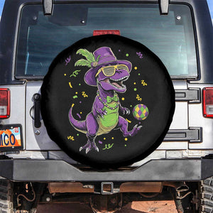 Funny Mardi Gras Dinosaur Playing Soccer Spare Tire Cover TS12 No hole Black Print Your Wear