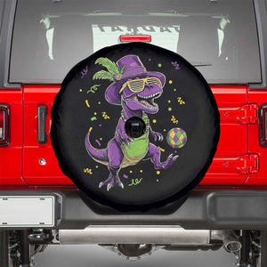 Funny Mardi Gras Dinosaur Playing Soccer Spare Tire Cover TS12 Black Print Your Wear