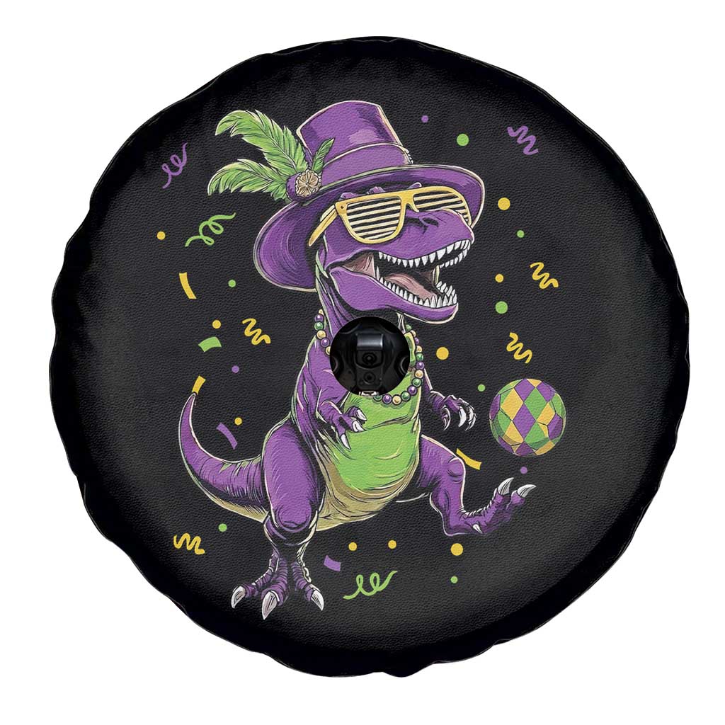 Funny Mardi Gras Dinosaur Playing Soccer Spare Tire Cover TS12 Print Your Wear