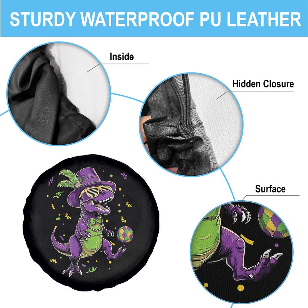 Funny Mardi Gras Dinosaur Playing Soccer Spare Tire Cover TS12 Print Your Wear