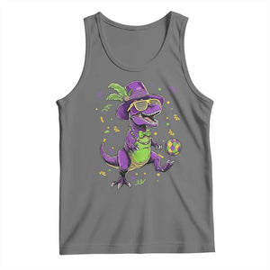 Funny Mardi Gras Dinosaur Playing Soccer Tank Top TS12 Black Heather Print Your Wear