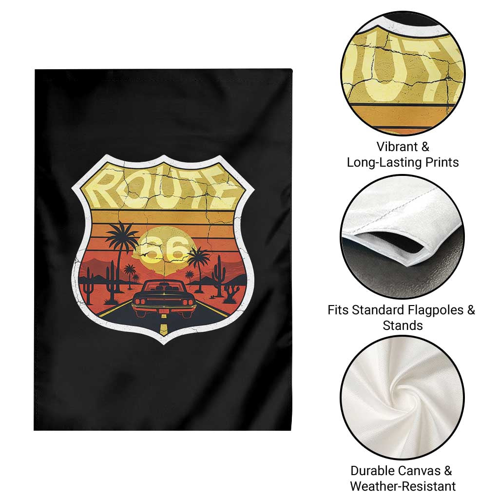 Retro Route Highway 66 Garden Flag Vintage Americana Road Trip TS12 Print Your Wear