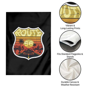 Retro Route Highway 66 Garden Flag Vintage Americana Road Trip TS12 Print Your Wear