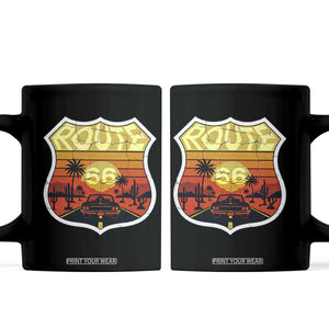 Retro Route Highway 66 Coffee Mug Vintage Americana Road Trip TS12 Black Print Your Wear