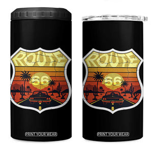 Retro Route Highway 66 4 in 1 Can Cooler Tumbler Vintage Americana Road Trip TS12 One Size: 16 oz Black Print Your Wear