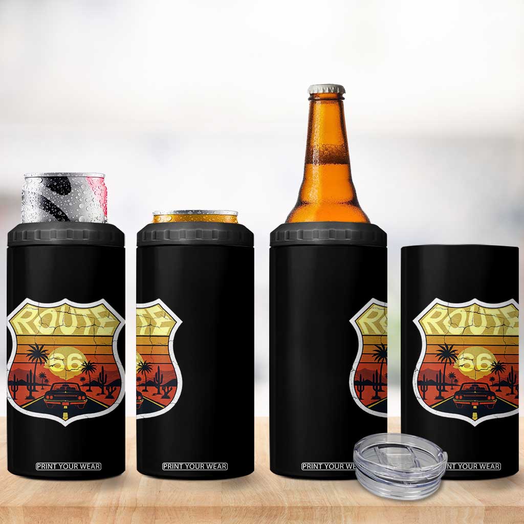 Retro Route Highway 66 4 in 1 Can Cooler Tumbler Vintage Americana Road Trip TS12 Print Your Wear
