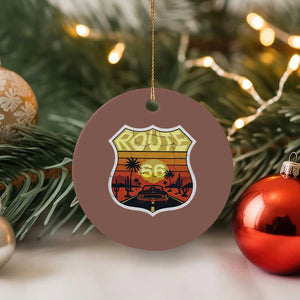 Retro Route Highway 66 Ceramic Ornament Vintage Americana Road Trip TS12 1pc Mocha Print Your Wear