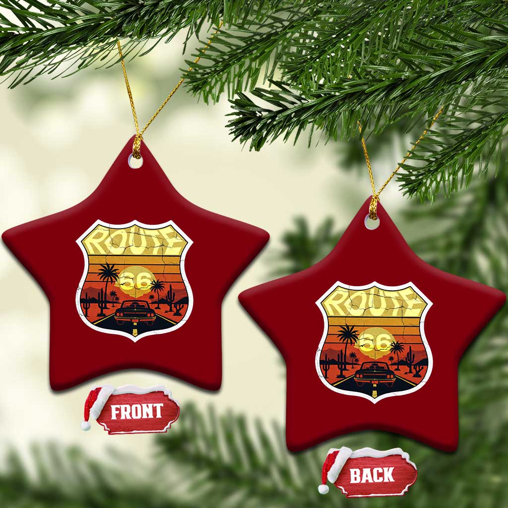 Retro Route Highway 66 Ceramic Ornament Vintage Americana Road Trip TS12 Print Your Wear