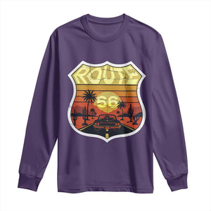 Retro Route Highway 66 Long Sleeve Shirt Vintage Americana Road Trip TS12 Purple Print Your Wear