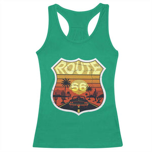Retro Route Highway 66 Racerback Tank Top Vintage Americana Road Trip TS12 Irish Green Print Your Wear