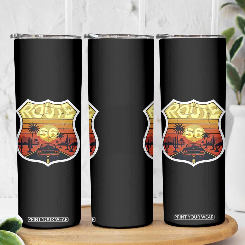 Retro Route Highway 66 Skinny Tumbler Vintage Americana Road Trip TS12 Print Your Wear