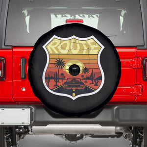 Retro Route Highway 66 Spare Tire Cover Vintage Americana Road Trip TS12 Black Print Your Wear