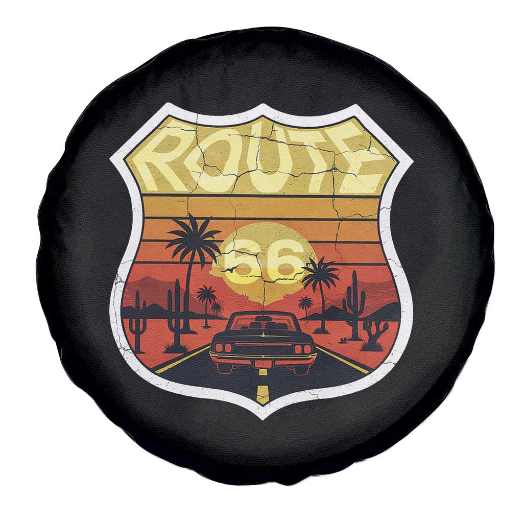 Retro Route Highway 66 Spare Tire Cover Vintage Americana Road Trip TS12 Print Your Wear
