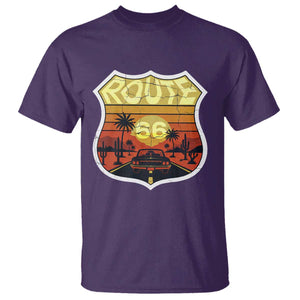 Retro Route Highway 66 T Shirt Vintage Americana Road Trip TS12 Purple Print Your Wear