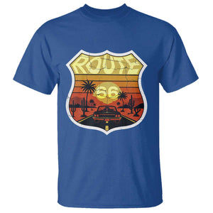 Retro Route Highway 66 T Shirt Vintage Americana Road Trip TS12 Royal Blue Print Your Wear