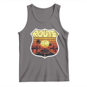 Retro Route Highway 66 Tank Top Vintage Americana Road Trip TS12 Deep Heather Print Your Wear