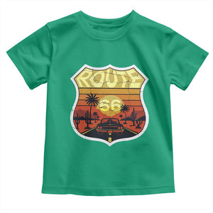 Retro Route Highway 66 Toddler T Shirt Vintage Americana Road Trip TS12 Irish Green Print Your Wear