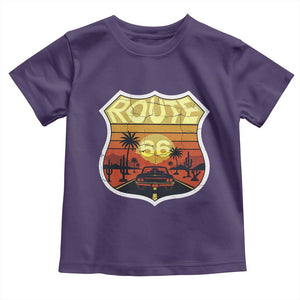 Retro Route Highway 66 Toddler T Shirt Vintage Americana Road Trip TS12 Purple Print Your Wear