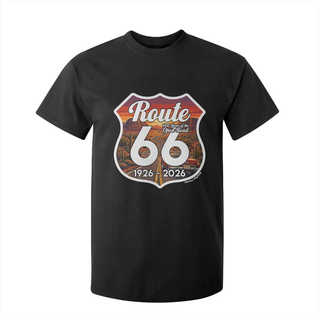 Route Highway 66 Centennial T Shirt For Kid Vintage Distressed Americas Highway TS12 Black Print Your Wear