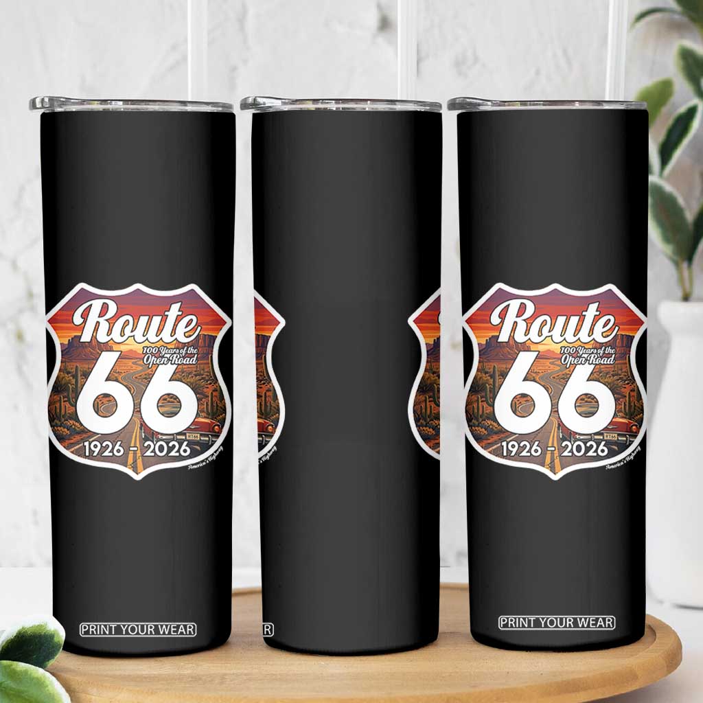 Route Highway 66 Centennial Skinny Tumbler Vintage Distressed Americas Highway TS12 Print Your Wear