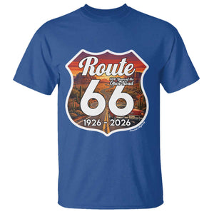 Route Highway 66 Centennial T Shirt Vintage Distressed Americas Highway TS12 Royal Blue Print Your Wear