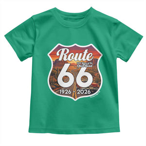 Route Highway 66 Centennial Toddler T Shirt Vintage Distressed Americas Highway TS12 Irish Green Print Your Wear