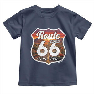 Route Highway 66 Centennial Toddler T Shirt Vintage Distressed Americas Highway TS12 Navy Print Your Wear