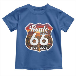 Route Highway 66 Centennial Toddler T Shirt Vintage Distressed Americas Highway TS12 Royal Blue Print Your Wear