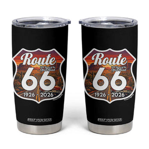Route Highway 66 Centennial Tumbler Cup Vintage Distressed Americas Highway TS12 Black Print Your Wear