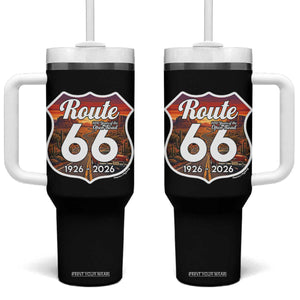 Route Highway 66 Centennial Tumbler With Handle Vintage Distressed Americas Highway TS12 One Size: 40 oz Black Print Your Wear