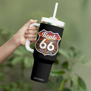 Route Highway 66 Centennial Tumbler With Handle Vintage Distressed Americas Highway TS12 Print Your Wear