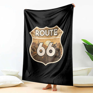 Vintage Motorcycle Road Trip Route Highway 66 Throw Blanket Open Road Adventure TS12 Print Your Wear