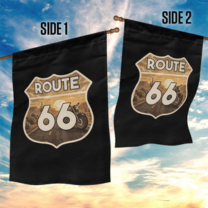 Vintage Motorcycle Road Trip Route Highway 66 Garden Flag Open Road Adventure TS12 Print Your Wear