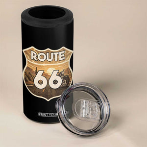 Vintage Motorcycle Road Trip Route Highway 66 4 in 1 Can Cooler Tumbler Open Road Adventure TS12 Print Your Wear