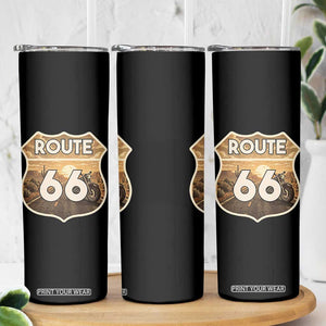 Vintage Motorcycle Road Trip Route Highway 66 Skinny Tumbler Open Road Adventure TS12 Print Your Wear
