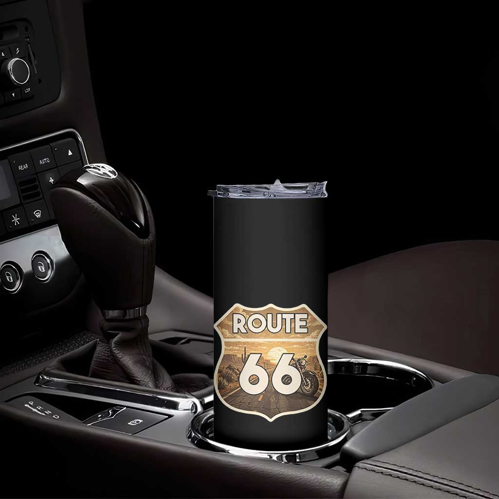 Vintage Motorcycle Road Trip Route Highway 66 Skinny Tumbler Open Road Adventure TS12 Print Your Wear